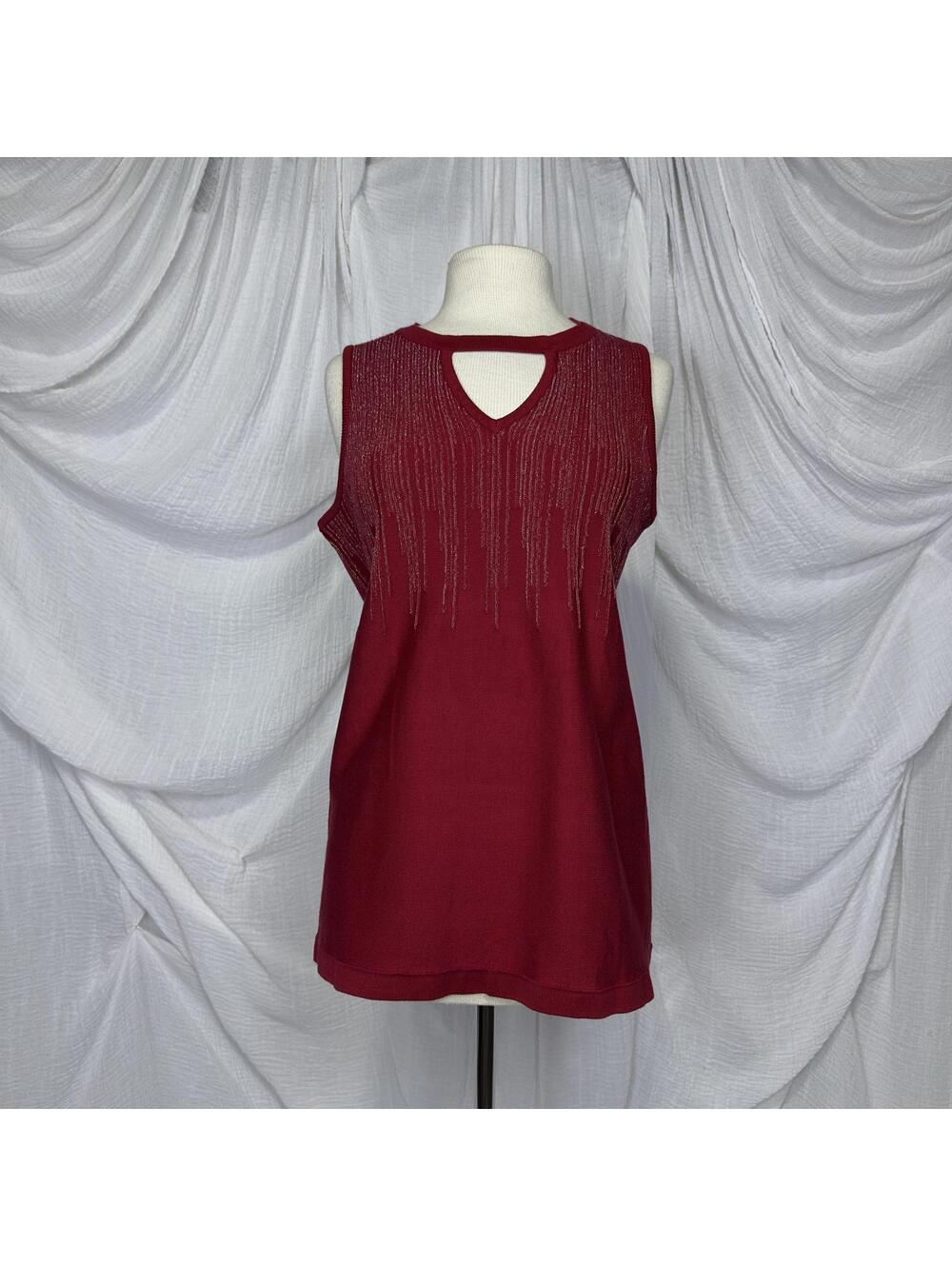 Ashley Stewart Red Sleeveless Knit Top Size 14/16